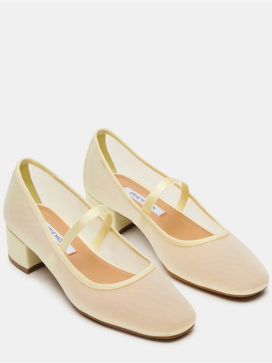Steve Madden Shoes - Steve Madden Pale Yellow Mary Jane Block Heels